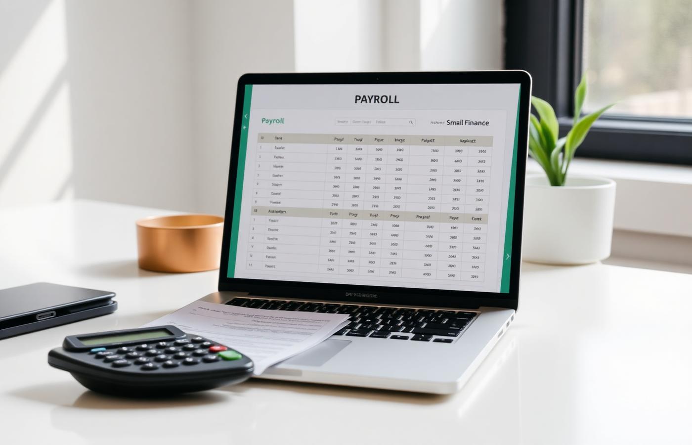 Payroll spreadsheet on laptop illustrating Pay As You Go workers compensation
